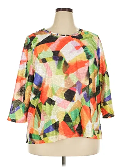 Pre-owned Alfred Dunner 3/4 Sleeve Blouse In Orange