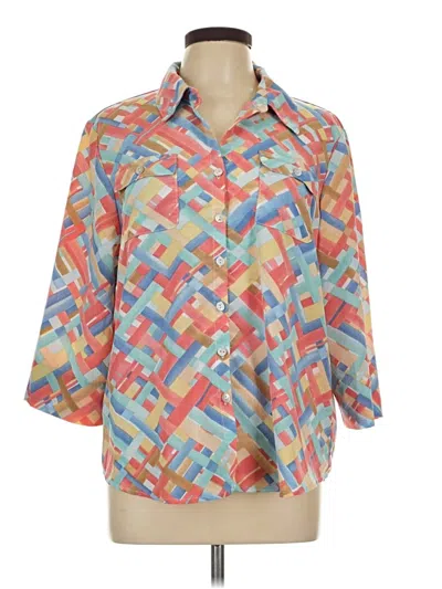 Pre-owned Alfred Dunner 3/4 Sleeve Blouse In Orange