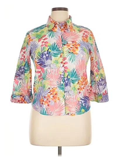 Pre-owned Alfred Dunner 3/4 Sleeve Blouse In Pink