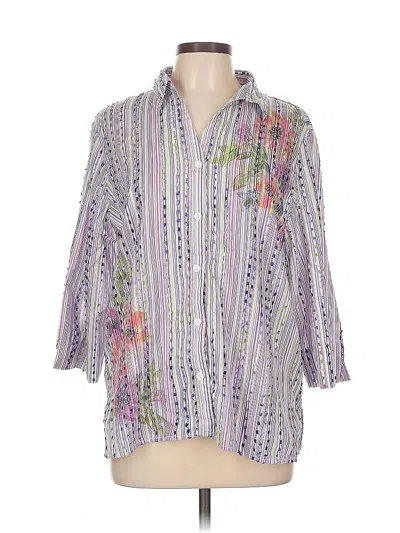 Pre-owned Alfred Dunner 3/4 Sleeve Blouse In Purple