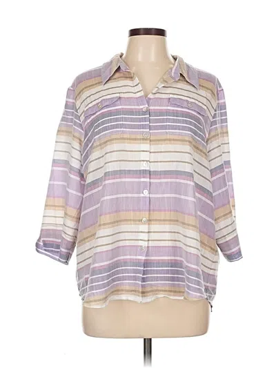 Pre-owned Alfred Dunner 3/4 Sleeve Blouse In Purple