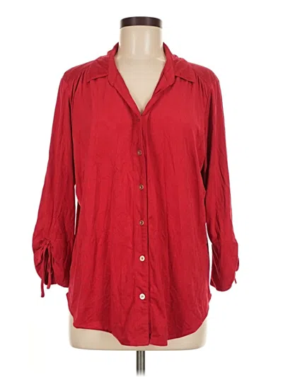 Pre-owned Alfred Dunner 3/4 Sleeve Blouse In Red