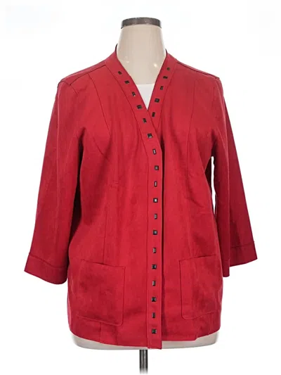 Pre-owned Alfred Dunner 3/4 Sleeve Blouse In Red