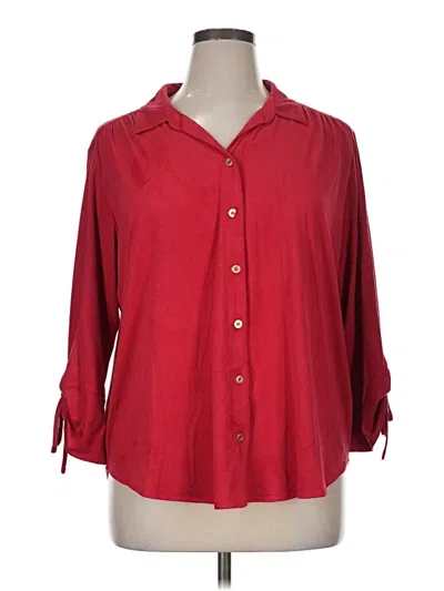 Pre-owned Alfred Dunner 3/4 Sleeve Blouse In Red