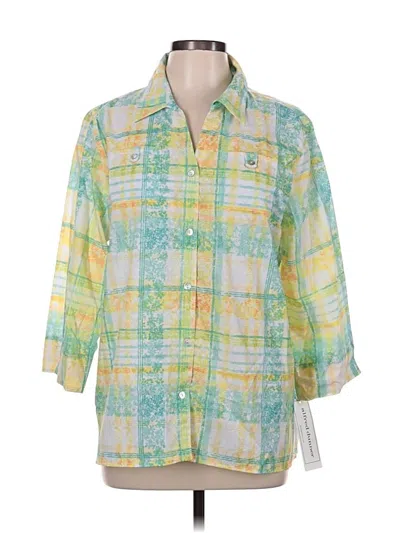 Pre-owned Alfred Dunner 3/4 Sleeve Blouse In Yellow