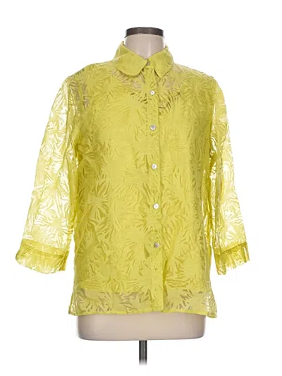 Pre-owned Alfred Dunner 3/4 Sleeve Blouse In Yellow