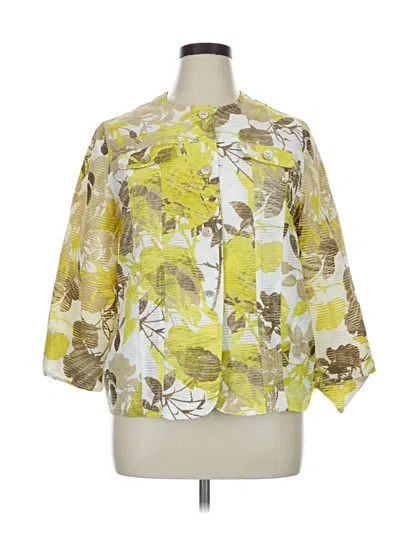 Pre-owned Alfred Dunner 3/4 Sleeve Blouse In Yellow