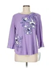 Alfred Dunner 3/4 Sleeve T-shirt In Purple