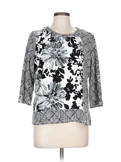 Pre-owned Alfred Dunner 3/4 Sleeve T-shirt In Silver