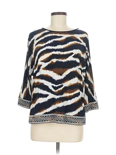 Pre-owned Alfred Dunner 3/4 Sleeve Top Blue Boatneck Tops