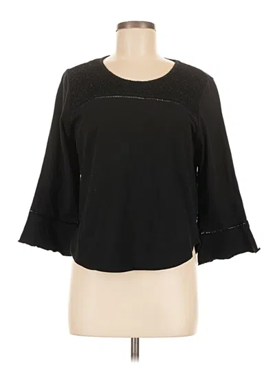 Pre-owned Alfred Dunner 3/4 Sleeve T-shirt In Black