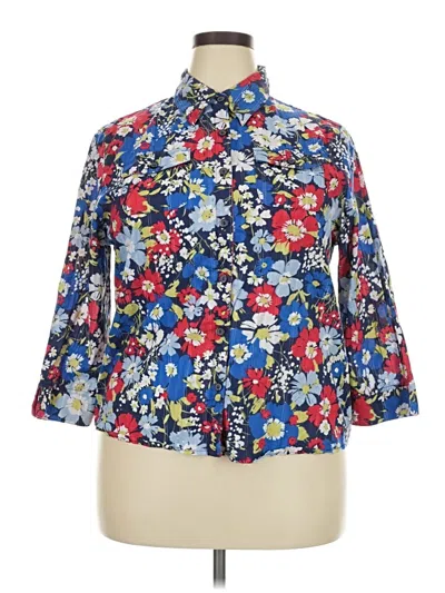 Pre-owned Alfred Dunner 3/4 Sleeve T-shirt In Blue