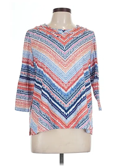 Pre-owned Alfred Dunner 3/4 Sleeve T-shirt In Blue
