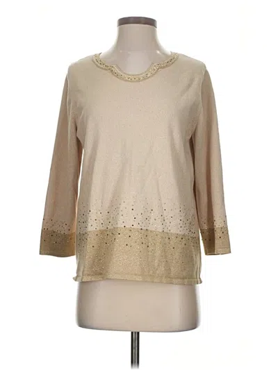 Pre-owned Alfred Dunner 3/4 Sleeve T-shirt In Brown