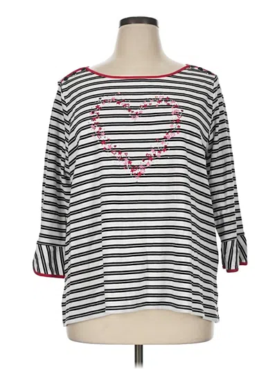 Pre-owned Alfred Dunner 3/4 Sleeve T-shirt In Gray