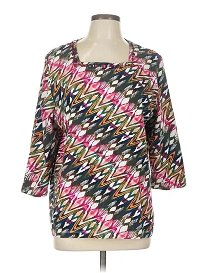 Pre-owned Alfred Dunner 3/4 Sleeve T-shirt In Pink