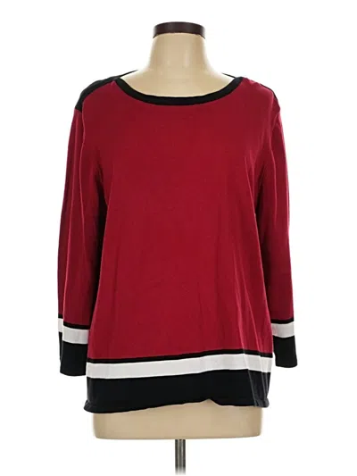 Pre-owned Alfred Dunner 3/4 Sleeve T-shirt In Red