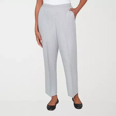 Alfred Dunner Al Fresco Womens Straight Mid Rise Pull-on Pant In Gray