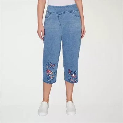 Alfred Dunner Austin Womens Mid Rise Straight Leg Jean In Blue