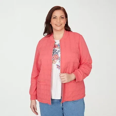 Alfred Dunner Austin Womens Plus Lightweight Quilted Jacket In Red