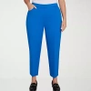 Alfred Dunner Barcelona Womens Plus Short Straight Mid Rise Pull-on Pant In Blue