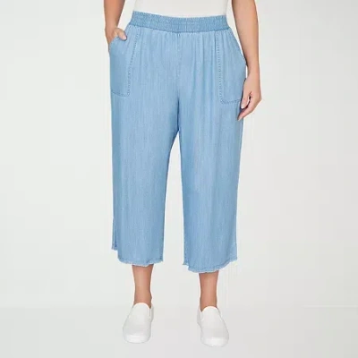 Alfred Dunner Beachcomber Womens Plus Straight Ankle Pant In Blue