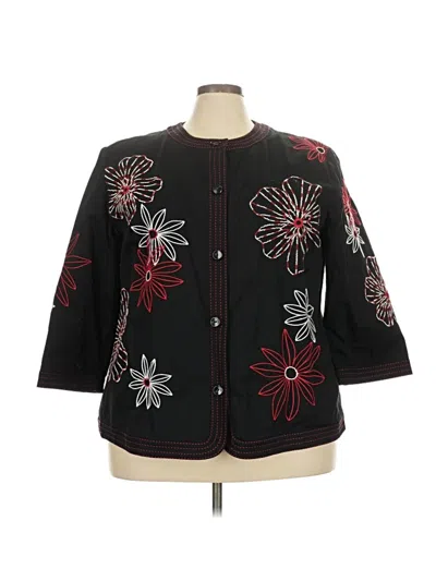 Pre-owned Alfred Dunner Blazer Jacket In Black