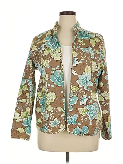 Pre-owned Alfred Dunner Blazer Jacket In Brown