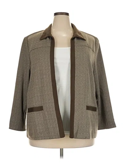 Pre-owned Alfred Dunner Blazer Jacket In Brown