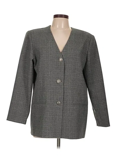 Pre-owned Alfred Dunner Blazer Jacket In Gray