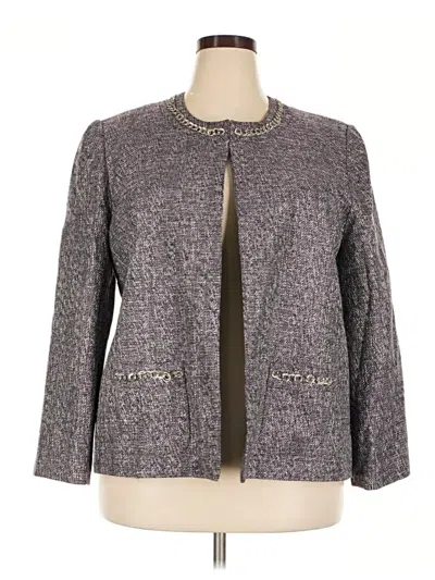 Pre-owned Alfred Dunner Blazer Jacket In Gray