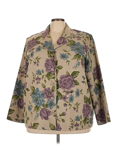 Pre-owned Alfred Dunner Blazer Jacket In Tan