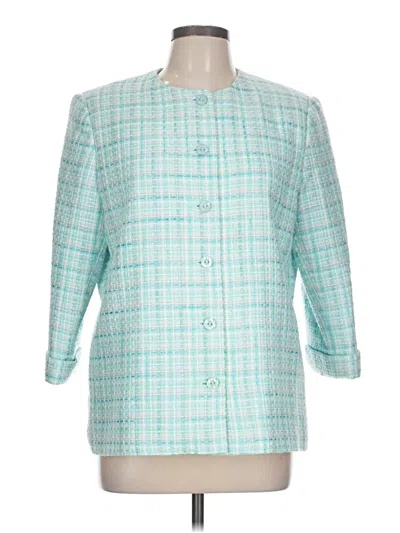 Pre-owned Alfred Dunner Blazer Jacket In Teal