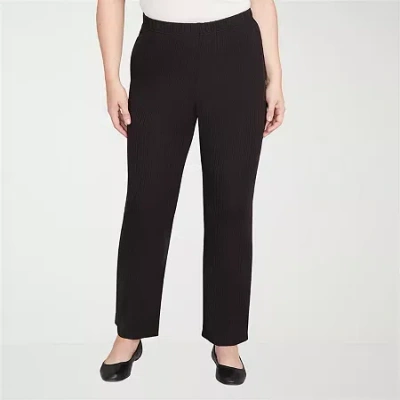 Alfred Dunner Business As Usual Womens Straight Pull-on Pant In Black