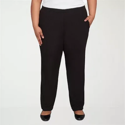Alfred Dunner Business As Usual Womens Straight Pull-on Pant In Black