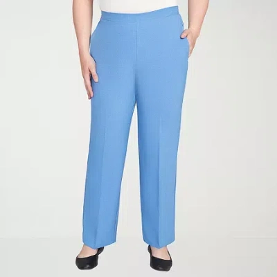 Alfred Dunner Business As Usual Womens Straight Pull-on Pant In Blue