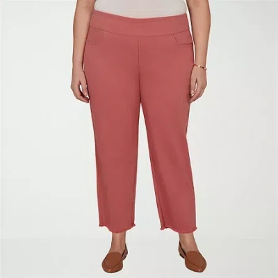 Alfred Dunner Camden Market Womens Ankle Mid Rise Ankle Pant In Burgundy