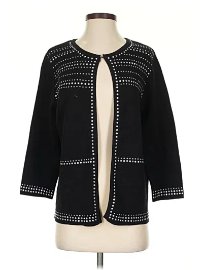 Pre-owned Alfred Dunner Cardigan Sweater In Black