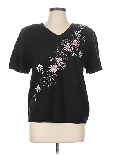 Pre-owned Alfred Dunner Cardigan Sweater In Black