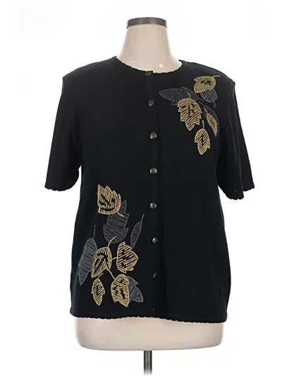 Pre-owned Alfred Dunner Cardigan Sweater In Black