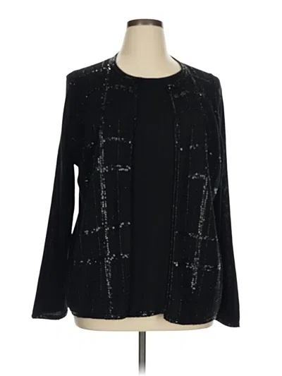 Pre-owned Alfred Dunner Cardigan Sweater In Black