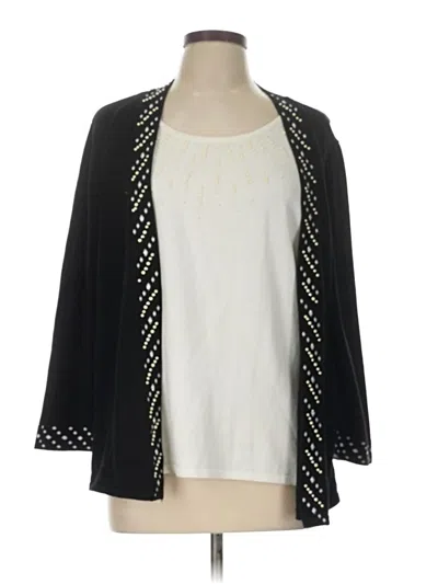Pre-owned Alfred Dunner Cardigan Sweater In Black