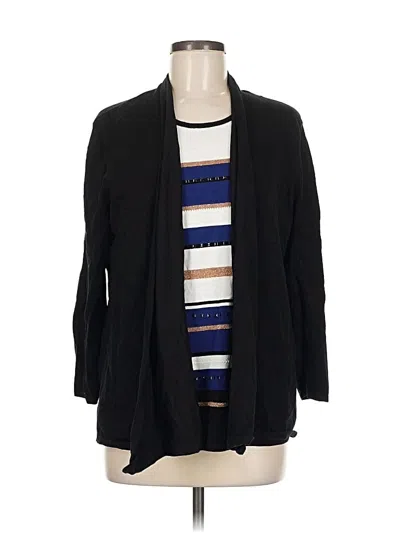 Pre-owned Alfred Dunner Cardigan Sweater In Black