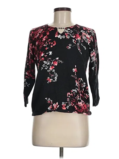 Pre-owned Alfred Dunner Cardigan Sweater In Black