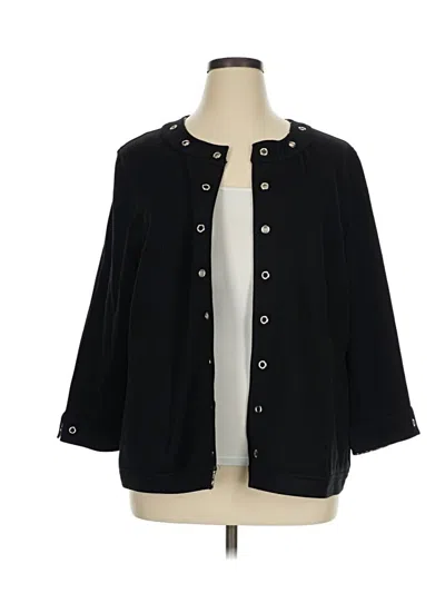 Pre-owned Alfred Dunner Cardigan Sweater In Black