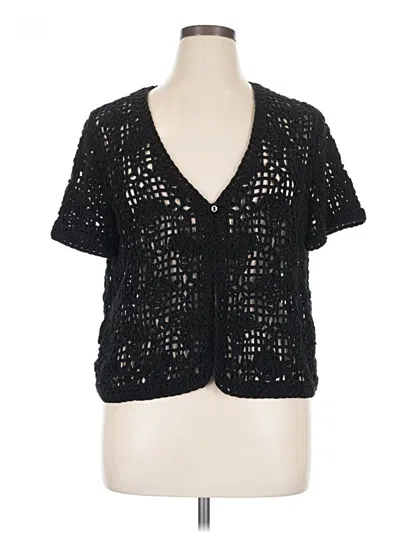 Pre-owned Alfred Dunner Cardigan Sweater In Black