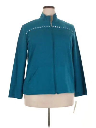 Alfred Dunner Cardigan Sweater In Blue