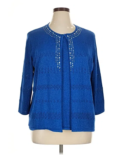Pre-owned Alfred Dunner Cardigan Sweater In Blue