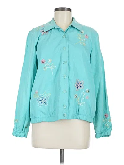 Pre-owned Alfred Dunner Cardigan Sweater In Blue