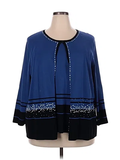 Pre-owned Alfred Dunner Cardigan Sweater In Blue